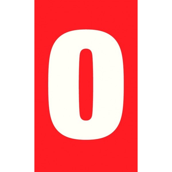 Pictogramme Adh sif Chiffre 0 ROUGE Stedis