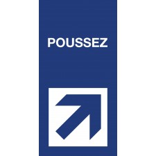 Pictogramme "Poussez" Format vertical BLEU