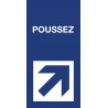 Pictogramme "Poussez" Format vertical BLEU