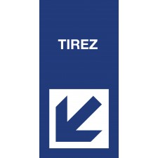 Pictogramme "Tirez" Format vertical BLEU
