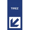 Pictogramme "Tirez" Format vertical BLEU