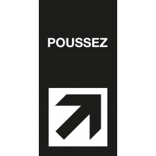 Pictogramme "Poussez" Format vertical NOIR