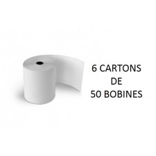 80x80x12 - 6 Cartons de 50 Rouleaux de caisse thermique - sans Bisphénol A