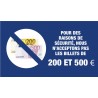 Adhésif / Pictogramme "Les billets de 200 et 500 euros ne sont pas acceptés" BLEU