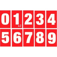 Kit de numérotation des pompes - 1 à 10 - Rouge