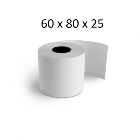  60x80x25 - Carton 50 Rouleaux de caisse thermique - sans Bisphénol A