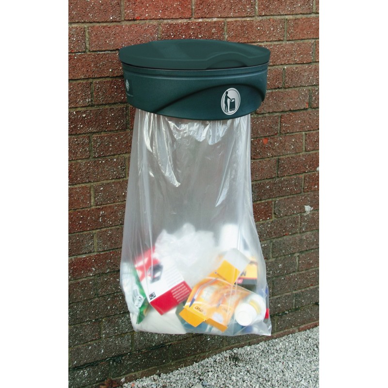 Support de sac poubelle professionnel sans couvercle fixation mur ou poteau
