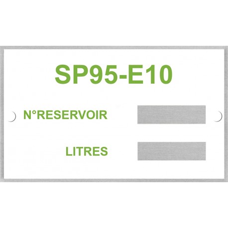 Plaque d'identification pour cuve SP95 + rivets de fixation