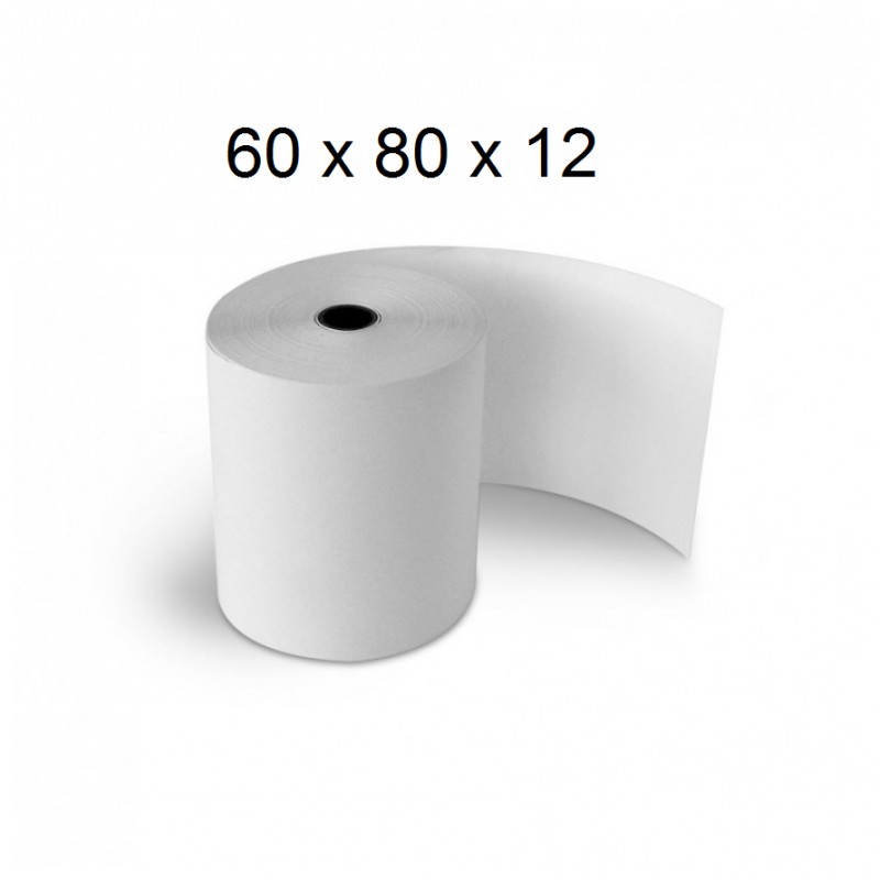Papier thermique recyclable 50 rouleaux 80x80x12 - Tickets caisse